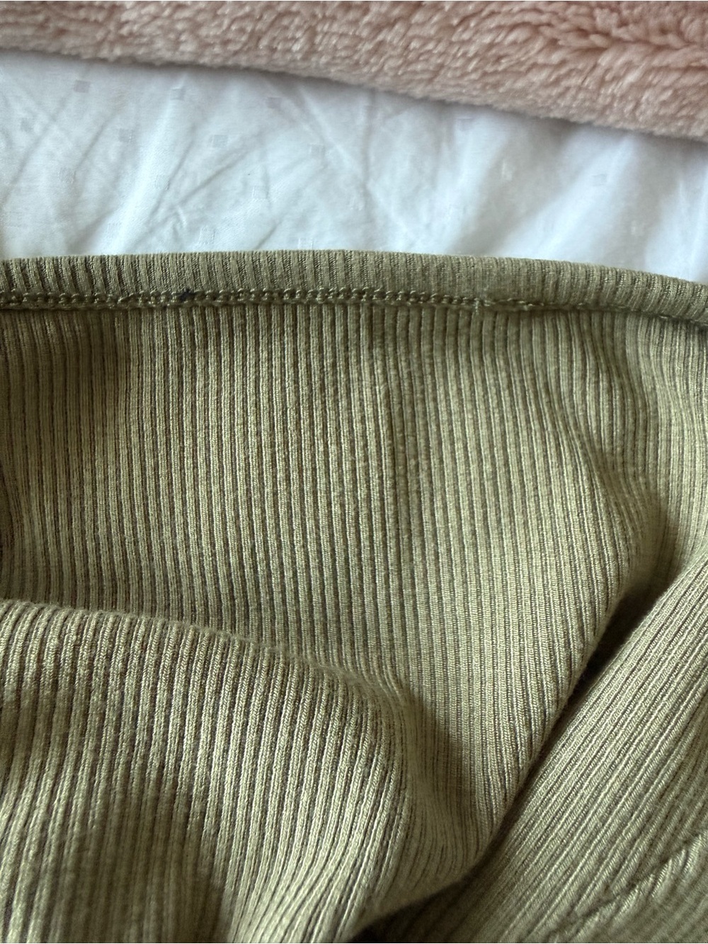 Slim Ribbed Olive Square-Neck Tank Top - Picture 3 of 3